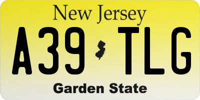 NJ license plate A39TLG