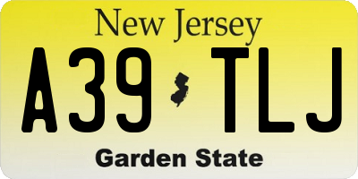 NJ license plate A39TLJ