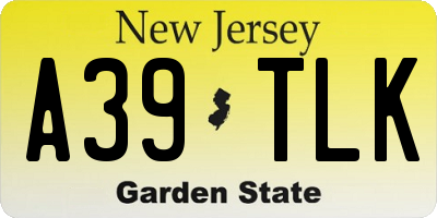 NJ license plate A39TLK