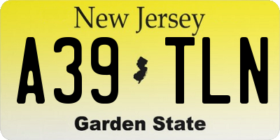 NJ license plate A39TLN