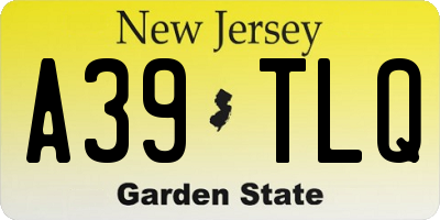 NJ license plate A39TLQ