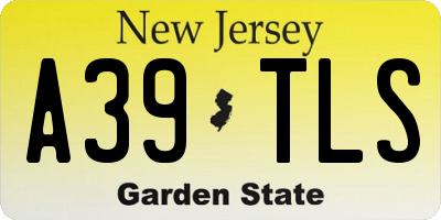 NJ license plate A39TLS