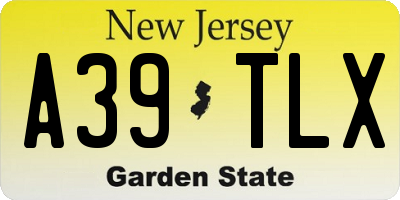 NJ license plate A39TLX