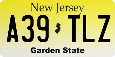 NJ license plate A39TLZ