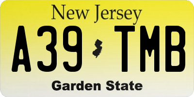 NJ license plate A39TMB