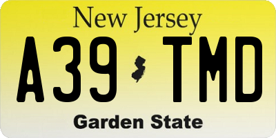 NJ license plate A39TMD