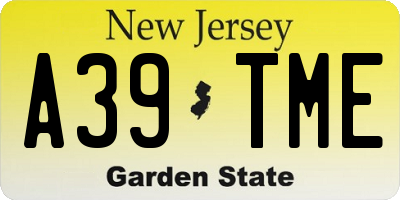 NJ license plate A39TME