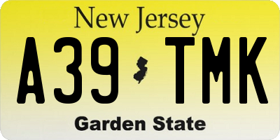 NJ license plate A39TMK