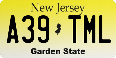 NJ license plate A39TML