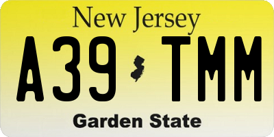 NJ license plate A39TMM