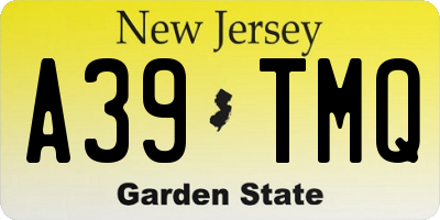 NJ license plate A39TMQ