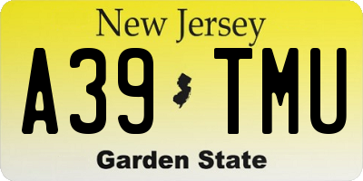 NJ license plate A39TMU