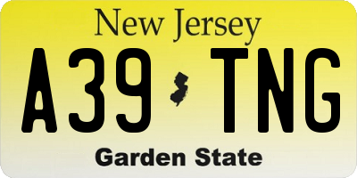 NJ license plate A39TNG