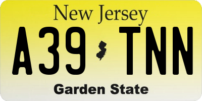 NJ license plate A39TNN