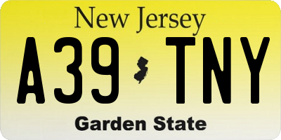 NJ license plate A39TNY