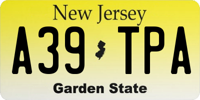 NJ license plate A39TPA