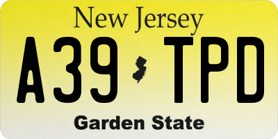 NJ license plate A39TPD
