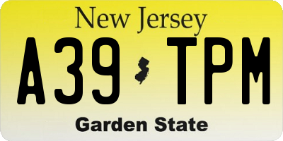 NJ license plate A39TPM