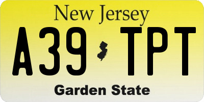 NJ license plate A39TPT