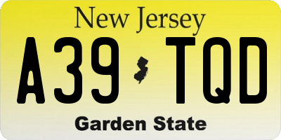 NJ license plate A39TQD