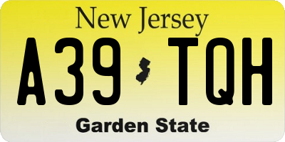 NJ license plate A39TQH