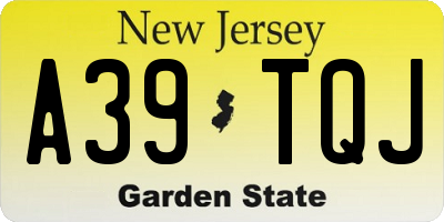NJ license plate A39TQJ
