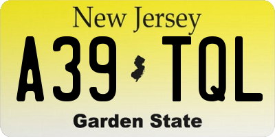 NJ license plate A39TQL