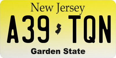 NJ license plate A39TQN