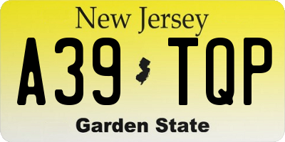 NJ license plate A39TQP