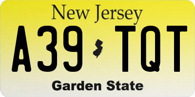 NJ license plate A39TQT