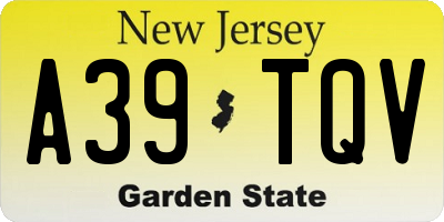 NJ license plate A39TQV