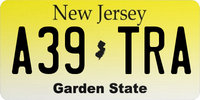 NJ license plate A39TRA