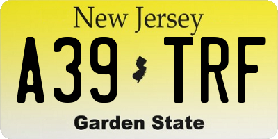 NJ license plate A39TRF