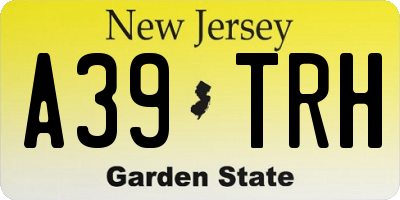 NJ license plate A39TRH