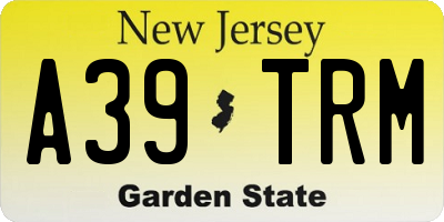 NJ license plate A39TRM