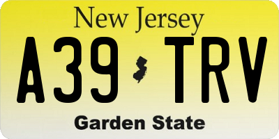 NJ license plate A39TRV
