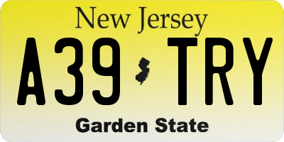 NJ license plate A39TRY