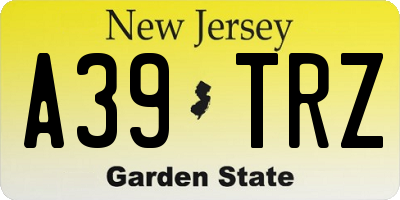 NJ license plate A39TRZ