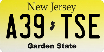 NJ license plate A39TSE