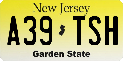 NJ license plate A39TSH
