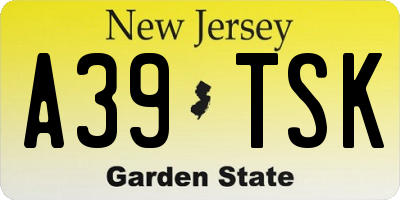 NJ license plate A39TSK