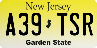 NJ license plate A39TSR