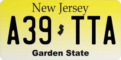 NJ license plate A39TTA