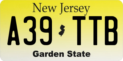 NJ license plate A39TTB