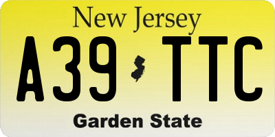 NJ license plate A39TTC
