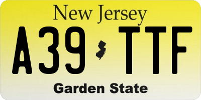 NJ license plate A39TTF