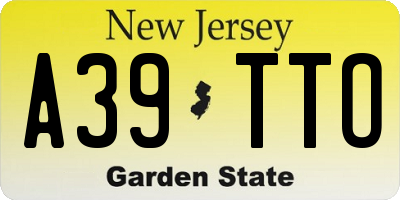 NJ license plate A39TTO