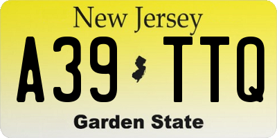 NJ license plate A39TTQ