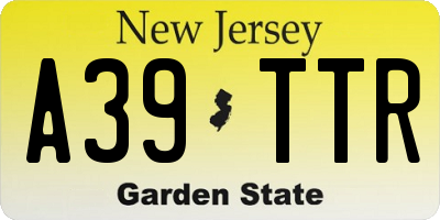 NJ license plate A39TTR