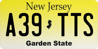 NJ license plate A39TTS